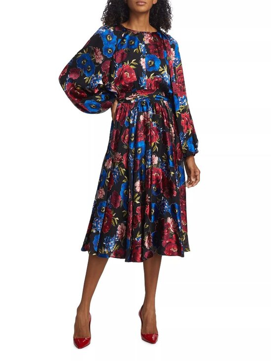 Elie Tahari Dresses & Skirts - Elie Tahari floral-print A-line midi dress, size 6, brand new with tags.